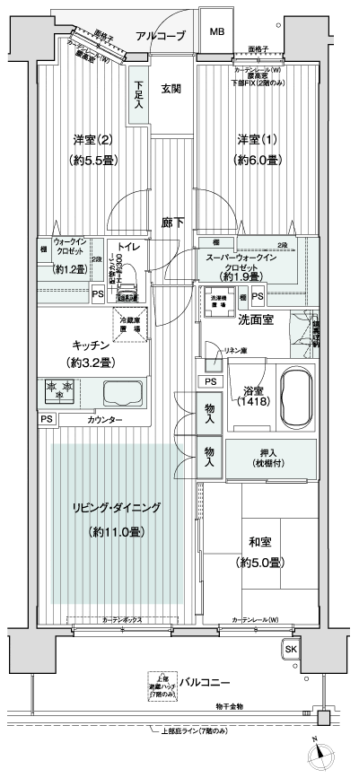 Floor: 3LDK + SWIC + WIC (3 ~ 7F) / 2LDK + S (storeroom) + SWIC + WIC (2F), the occupied area: 71.74 sq m, Price: 30,980,000 yen, now on sale