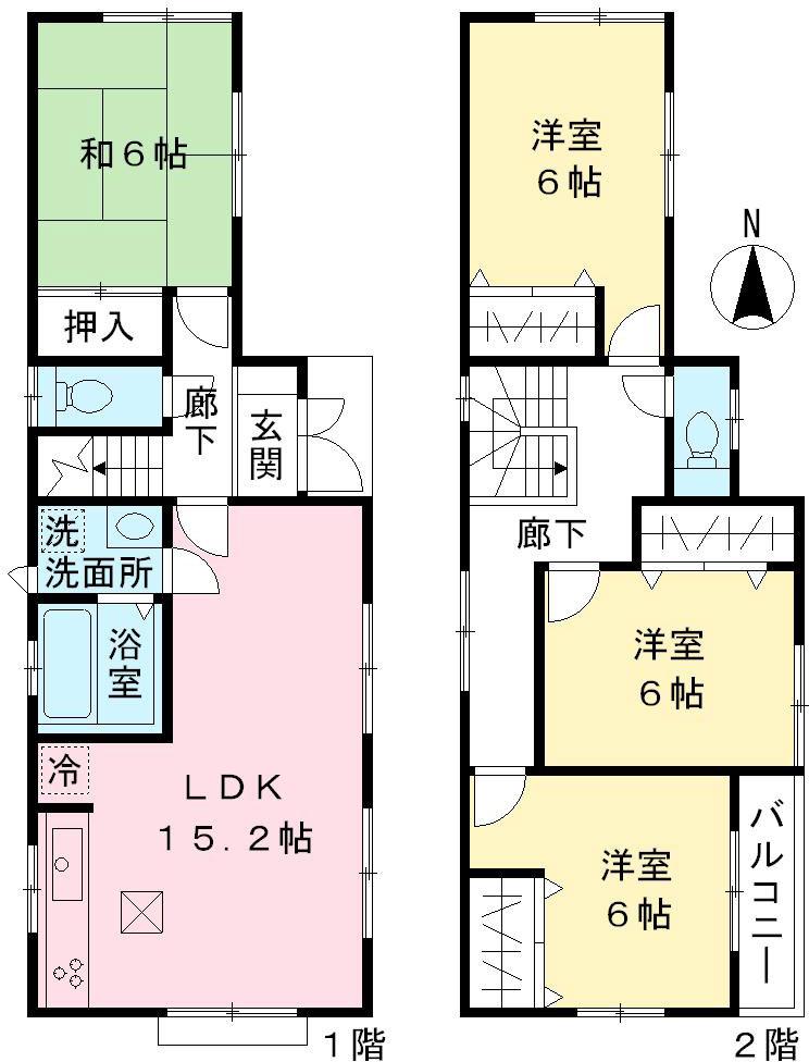 Floor plan. (4 Building), Price 34,300,000 yen, 4LDK, Land area 132.47 sq m , Building area 97.6 sq m