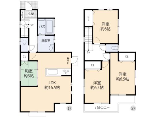 Floor plan. 39,800,000 yen, 3LDK, Land area 100.45 sq m , Building area 91.9 sq m floor plan