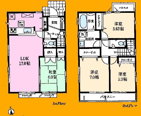Floor plan. Price 39,900,000 yen, 4LDK, Land area 122.9 sq m , Building area 95.84 sq m