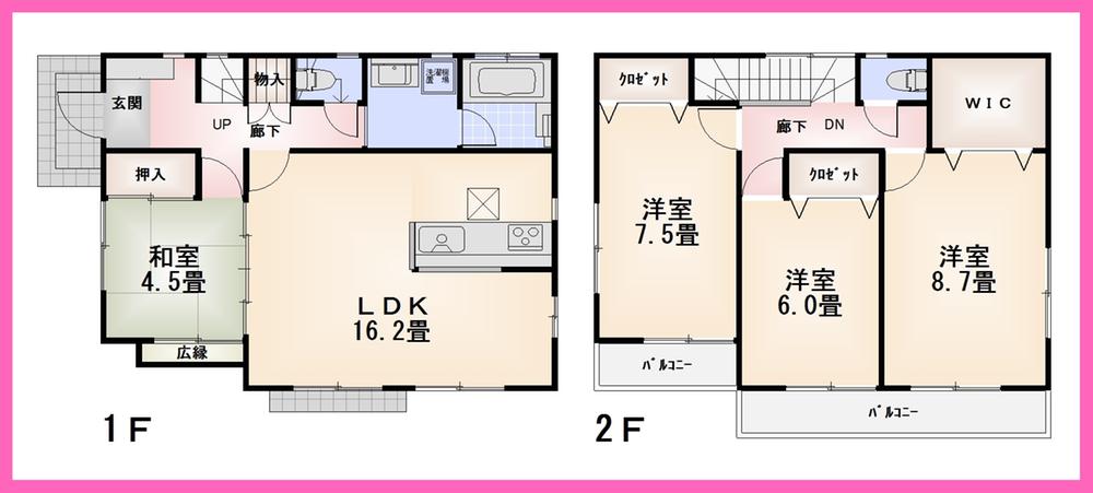 Floor plan. 39,500,000 yen, 4LDK, Land area 160.14 sq m , Building area 105.16 sq m