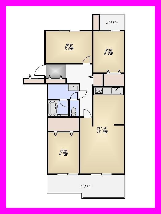 Floor plan. 3LDK, Price 16.8 million yen, Occupied area 82.41 sq m , Balcony area 10.59 sq m floor plan