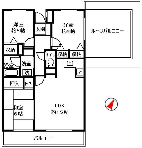 Floor plan. 3LDK, Price 18,800,000 yen, Occupied area 70.91 sq m , Balcony area 10.8 sq m