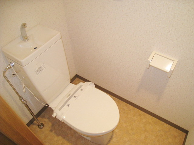 Toilet. Warm heating toilet seat even in the winter