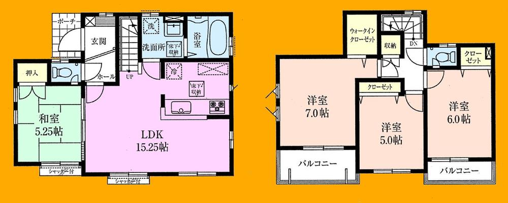 Floor plan. 36,800,000 yen, 4LDK, Land area 99.19 sq m , Building area 91.08 sq m floor plan