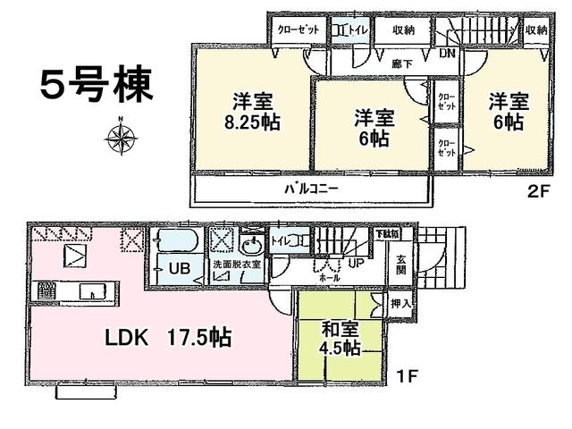 Floor plan. 45,800,000 yen, 4LDK, Land area 134.71 sq m , Building area 99.78 sq m Hino Manganji 3-chome, 5 Building Floor plan