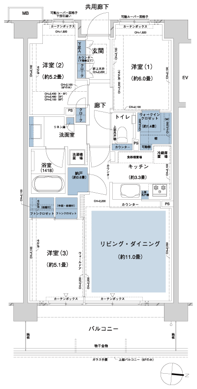 Floor: 3LDK + WIC + N, the occupied area: 70.22 sq m, Price: 33,400,243 yen, now on sale
