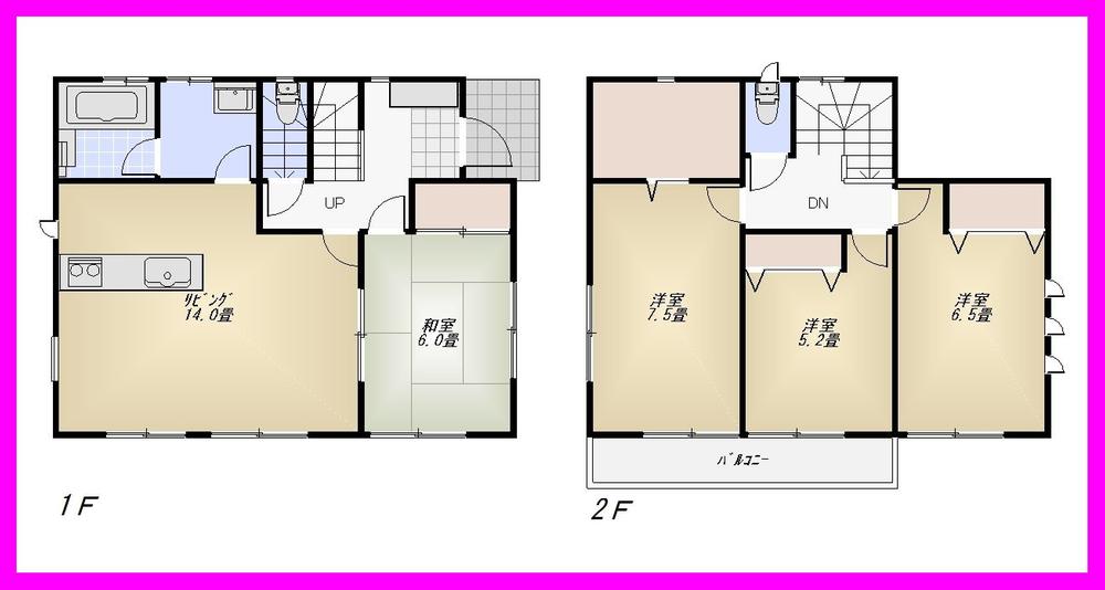 Floor plan. (Building 2), Price 32,800,000 yen, 4LDK, Land area 154.04 sq m , Building area 94.77 sq m
