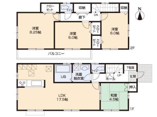 Floor plan. 45,800,000 yen, 4LDK, Land area 134.71 sq m , Building area 99.78 sq m floor plan