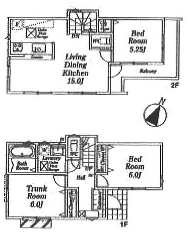 Floor plan. (Building 2), Price 26,300,000 yen, 3LDK, Land area 93.33 sq m , Building area 74.52 sq m