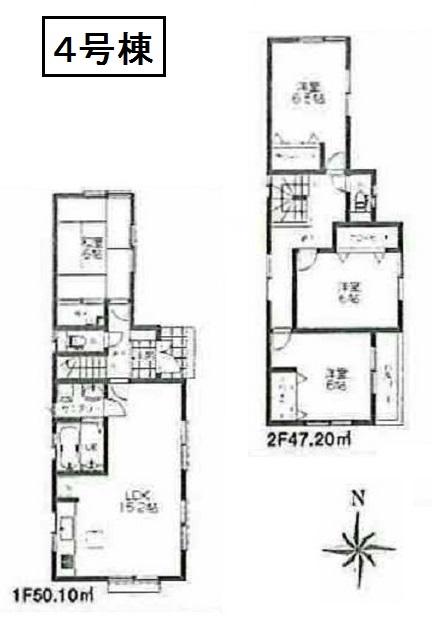 Floor plan. (4 Building), Price 34,300,000 yen, 4LDK, Land area 132.47 sq m , Building area 97.6 sq m