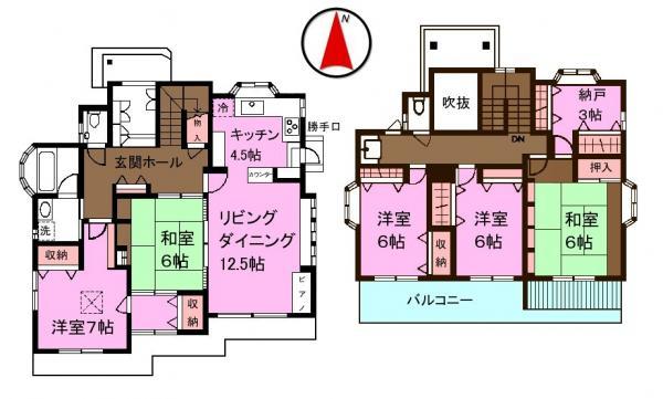 Floor plan. 67,500,000 yen, 5LDK+S, Land area 258 sq m , Building area 155.03 sq m
