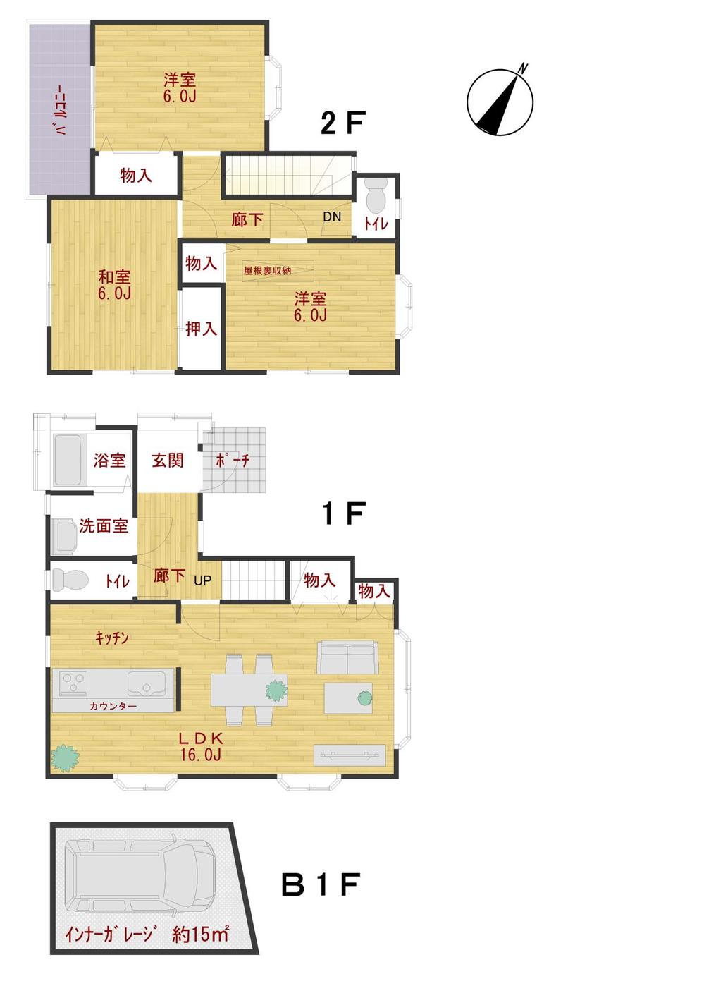 Floor plan. 19,800,000 yen, 3LDK, Land area 98.15 sq m , Building area 83.03 sq m