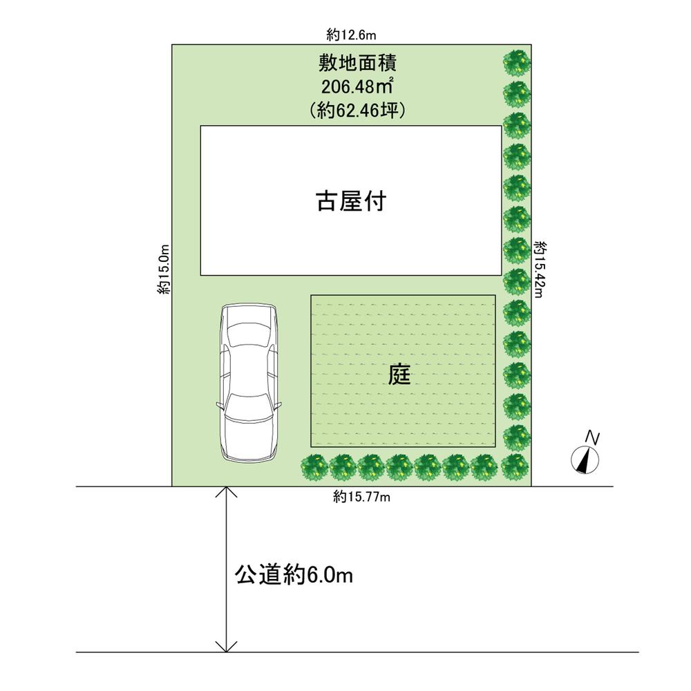 Compartment figure. 19,800,000 yen, 4LDK, Land area 206.48 sq m , Building area 116.17 sq m ● about 62 square meters of shaping land facing the width about 6m south road (Hirayama subdivision within Keio)