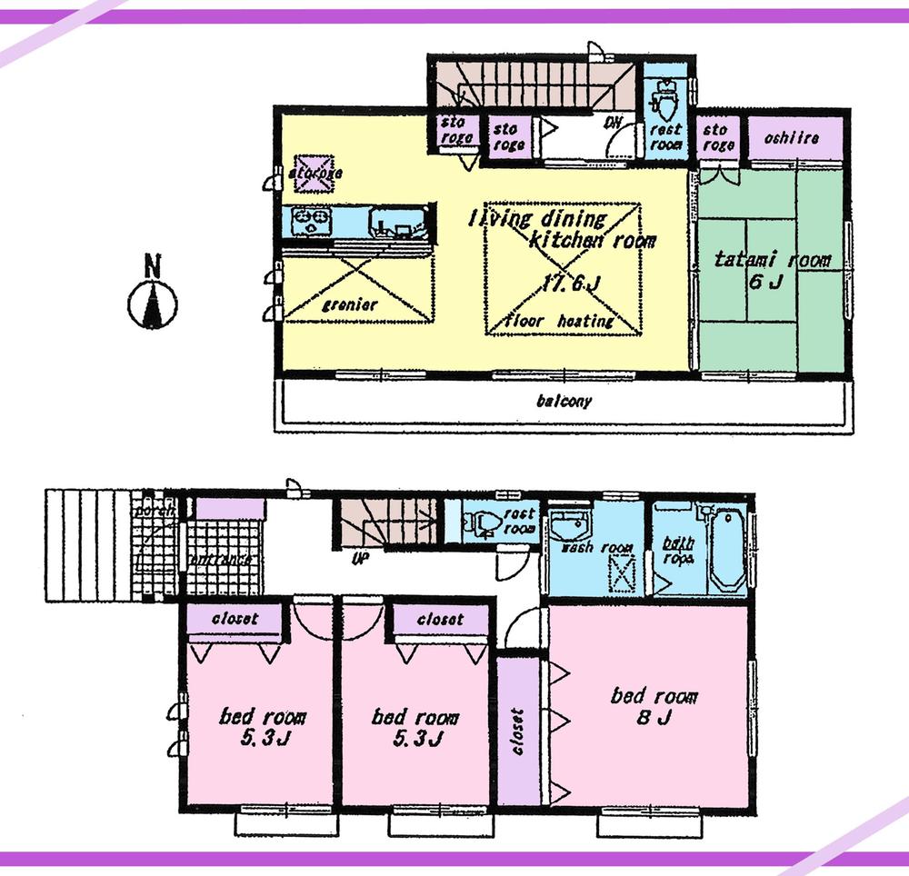 Floor plan. (Building 2), Price 30,300,000 yen, 4LDK, Land area 140.75 sq m , Building area 104.33 sq m