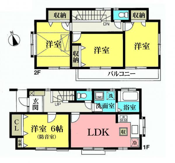 Floor plan. 28,900,000 yen, 4LDK, Land area 100 sq m , Building area 82.61 sq m