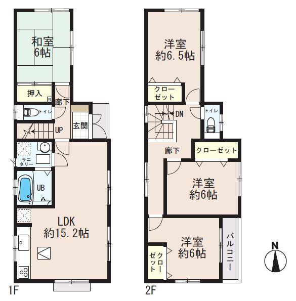 Floor plan. (4 Building), Price 34,300,000 yen, 4LDK, Land area 132.47 sq m , Building area 97.6 sq m