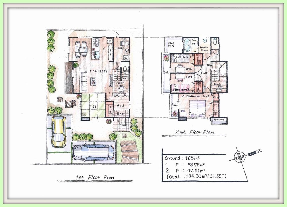 Floor plan. Price 45,800,000 yen, 4LDK, Land area 165.29 sq m , Building area 99.17 sq m