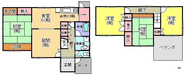 Floor plan. 29,980,000 yen, 4LDK + S (storeroom), Land area 206.82 sq m , Building area 113.4 sq m
