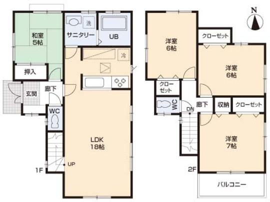 Floor plan. 36,800,000 yen, 4LDK, Land area 130.3 sq m , Building area 96.05 sq m floor plan
