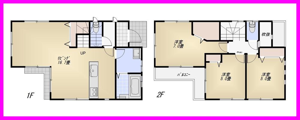 Floor plan. 34,800,000 yen, 3LDK, Land area 100.52 sq m , Building area 80.22 sq m
