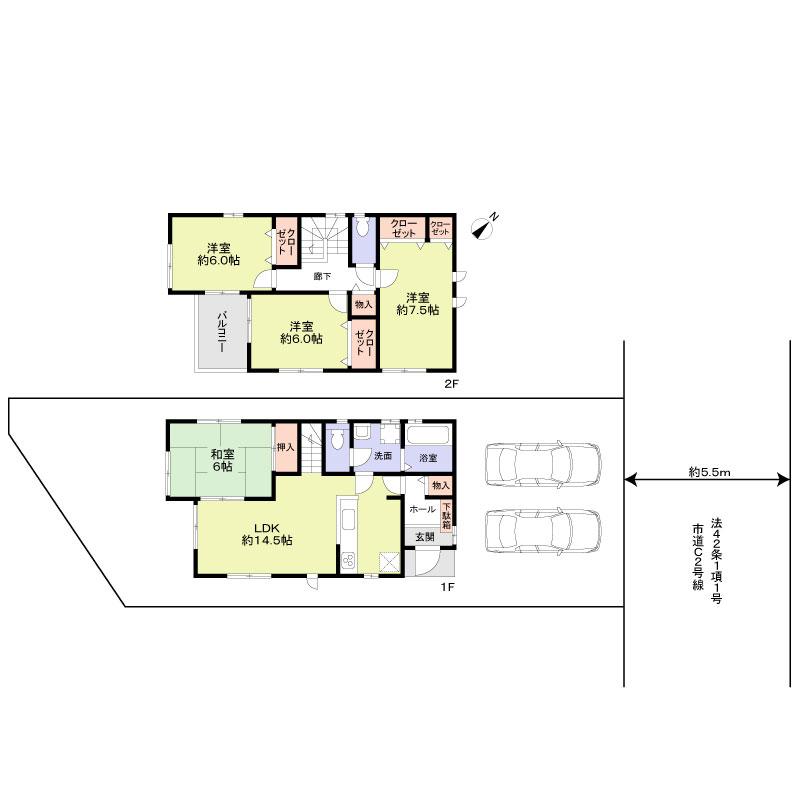 Floor plan. 41,800,000 yen, 4LDK, Land area 120.94 sq m , Building area 95.58 sq m