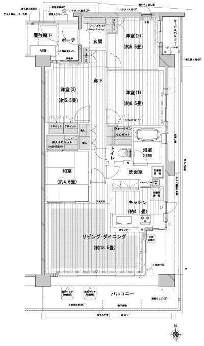 Floor: 4LDK + walk-in closet, the occupied area: 91.24 sq m, Price: 42,900,000 yen, now on sale