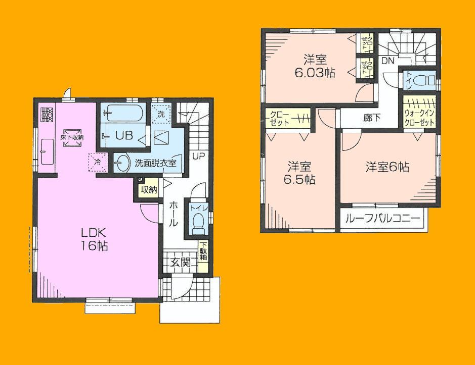 Floor plan. Price 35,800,000 yen, 3LDK, Land area 102.11 sq m , Building area 87.77 sq m