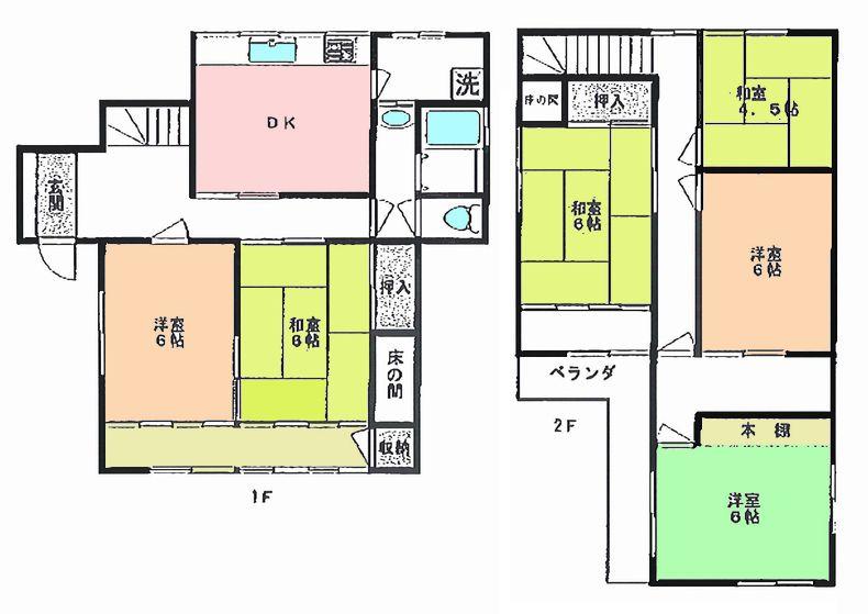 Floor plan. 20 million yen, 6DK, Land area 148.06 sq m , Building area 114.93 sq m