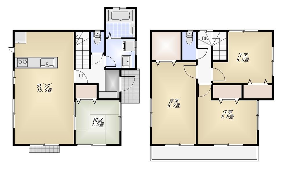 Floor plan. (1 Building), Price 39,800,000 yen, 4LDK, Land area 101.68 sq m , Building area 95.22 sq m
