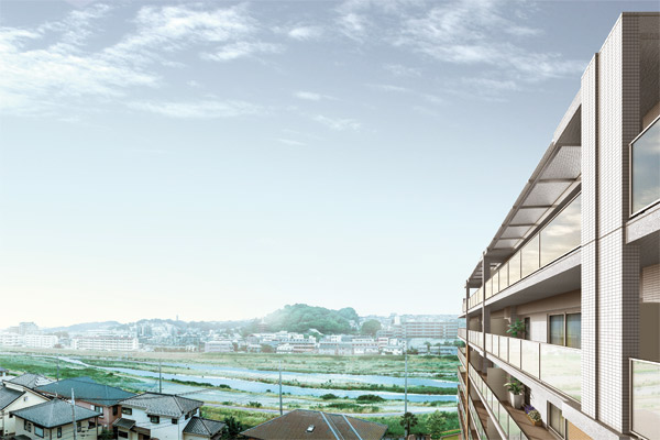 Shared facilities.  [Exterior - Rendering] Land that can enjoy the view and the light and wind to fully. Around the <Claire Holmes Takahatafudo> is, The first kind low-rise exclusive residential area of ​​10m of the restrictions provided in the height of the building. No high-rise buildings to block the view, We spread out residential area of ​​calm appearance. And a view overlooking the city, There is reason to be richly invited the light and the wind is here.  ※ Those local sixth floor equivalent of shooting from the height (May 2013) the photo was CG processing, In fact a slightly different.