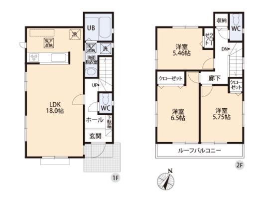 Floor plan. 35,800,000 yen, 3LDK, Land area 110.08 sq m , Building area 86.11 sq m floor plan