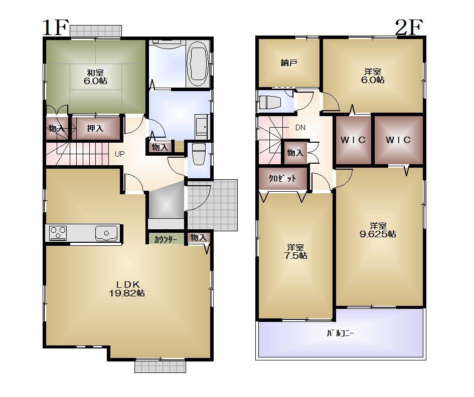Floor plan. (Building 2), Price 55,500,000 yen, 4LDK+S, Land area 249 sq m , Building area 122.26 sq m