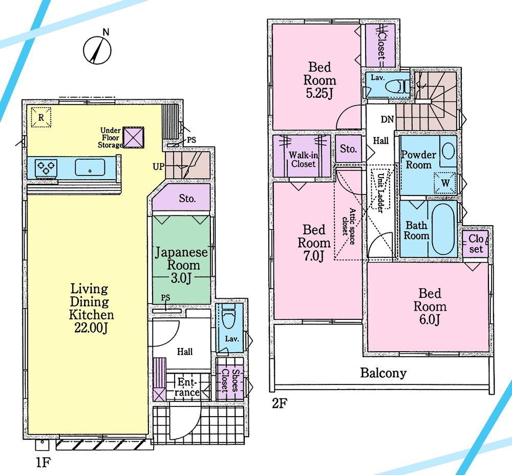 Floor plan. (3 Building), Price 35,800,000 yen, 4LDK, Land area 135.83 sq m , Building area 102.24 sq m