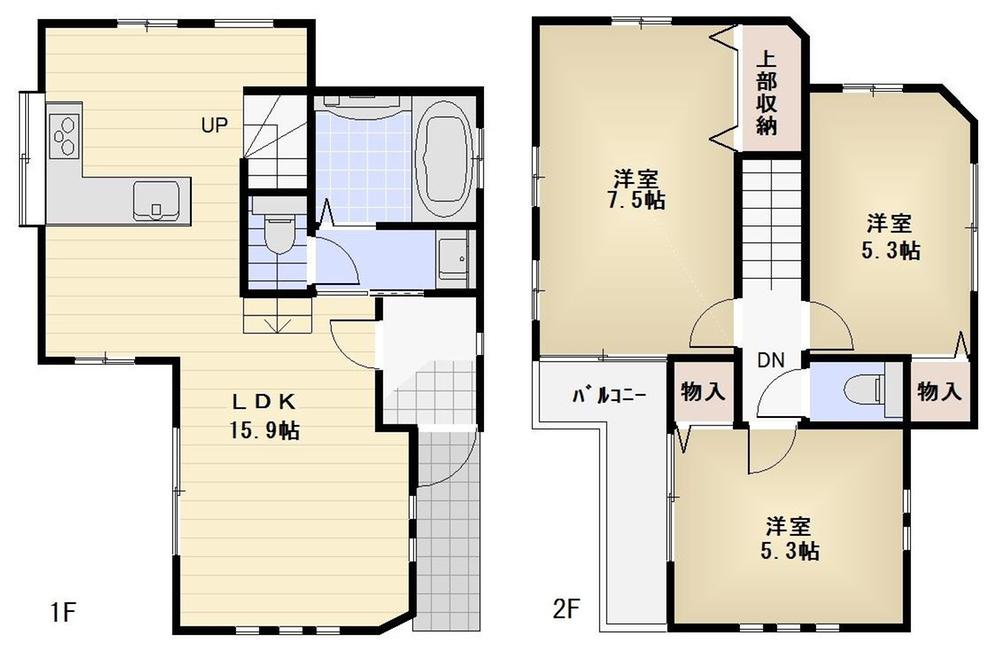 Floor plan. 32,800,000 yen, 3LDK, Land area 74.32 sq m , Building area 74.03 sq m