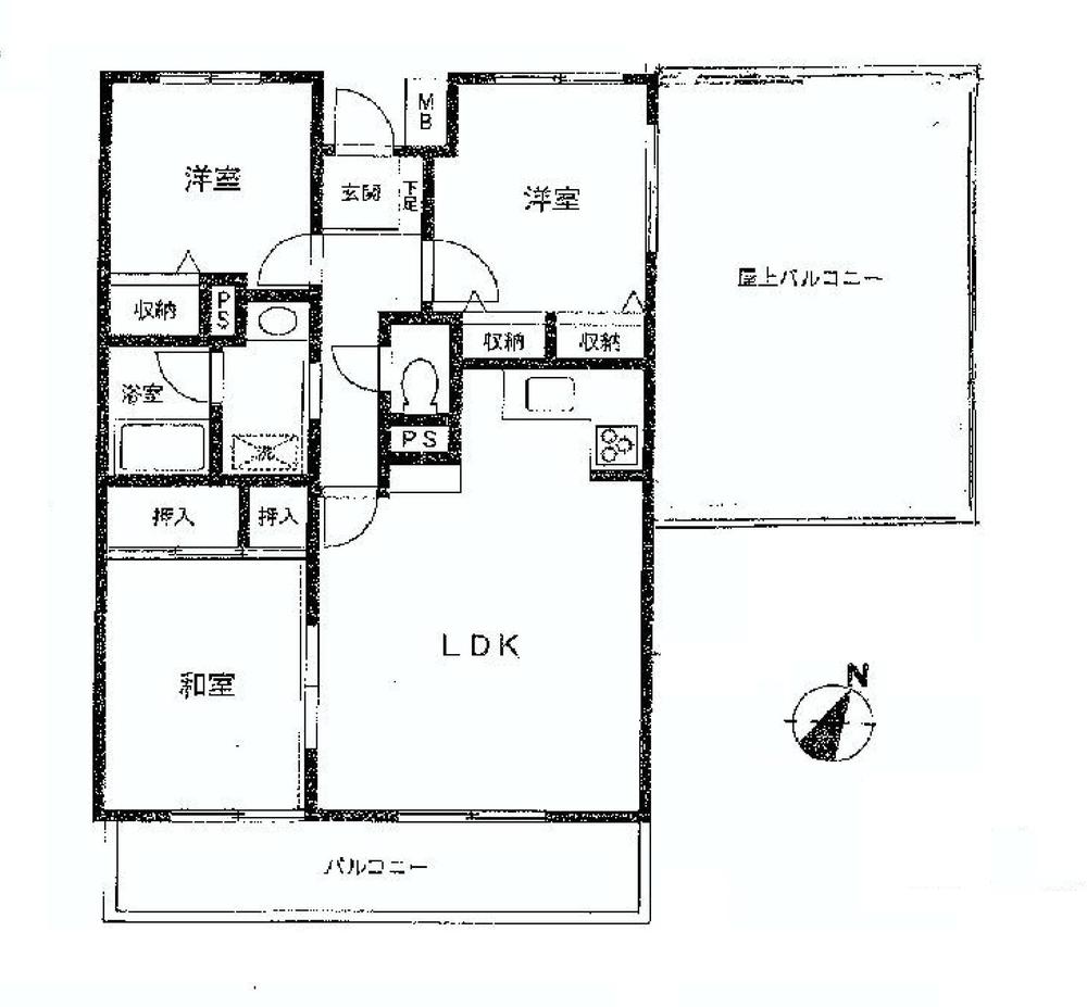 Floor plan. 3LDK, Price 18,800,000 yen, Occupied area 70.91 sq m , Balcony area 10.8 sq m ◎ roof balcony ◎ two-sided lighting