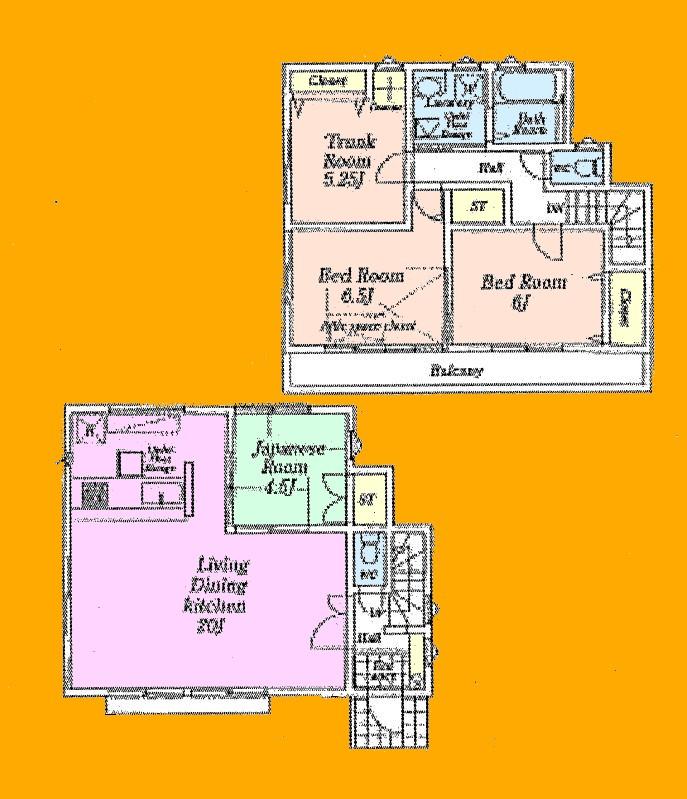 Floor plan. Price 38,800,000 yen, 4LDK, Land area 127.89 sq m , Building area 94.38 sq m