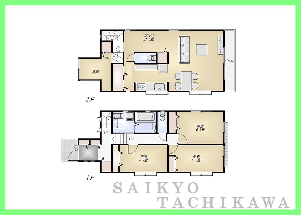 Floor plan. 36,800,000 yen, 3LDK, Land area 120.02 sq m , Building area 91.49 sq m