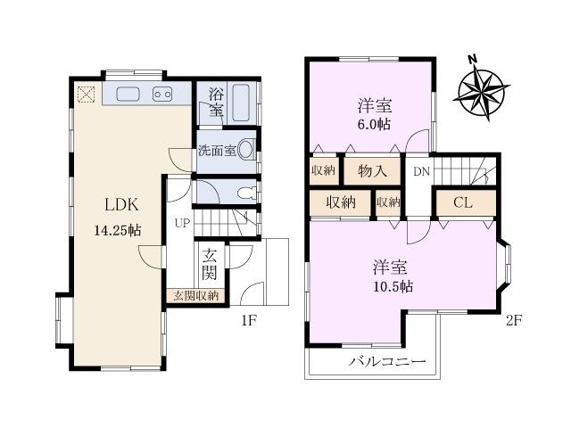 Floor plan. 22,800,000 yen, 2LDK, Land area 81.86 sq m , Building area 75.35 sq m Hino Oaza Ishida Mato view