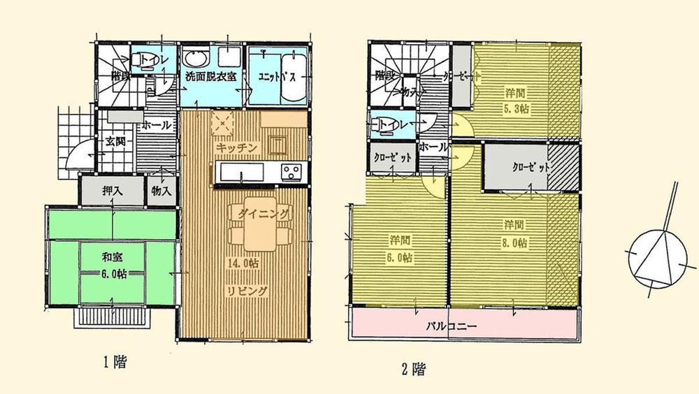 Building plan example (floor plan). Building plan example (A section) 4LDK, Land price 24.6 million yen, Land area 130.1 sq m , Building price 14 million yen, Building area 95.22 sq m