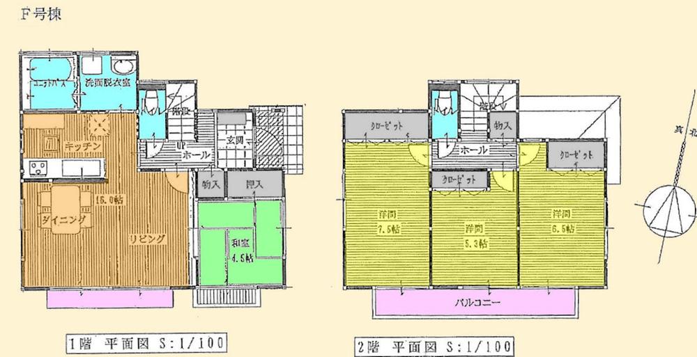 Building plan example (floor plan). Building plan example (F compartment) 4LDK, Land price 23,700,000 yen, Land area 121 sq m , Building price 14 million yen, Building area 96.05 sq m