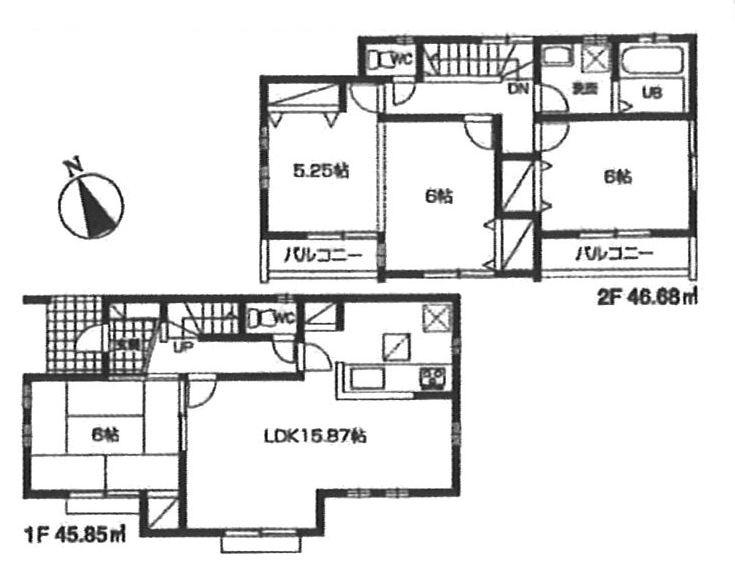 Floor plan. (A section), Price 38,800,000 yen, 4LDK, Land area 121.03 sq m , Building area 92.74 sq m