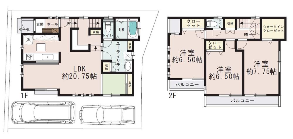 Floor plan. (A Building), Price 31,800,000 yen, 3LDK, Land area 97.3 sq m , Building area 99.01 sq m