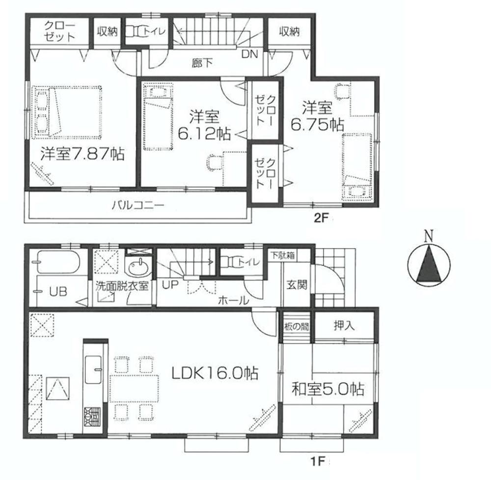 Floor plan. (6 Building), Price 45,800,000 yen, 4LDK, Land area 134.62 sq m , Building area 99.78 sq m