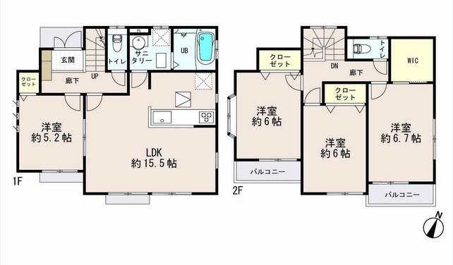 Floor plan. (12 Building), Price 32,880,000 yen, 4LDK, Land area 126.22 sq m , Building area 96.05 sq m