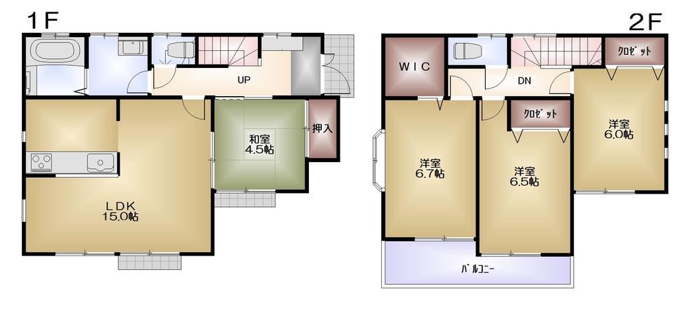 Floor plan. (1 Building), Price 40,600,000 yen, 4LDK, Land area 126.17 sq m , Building area 95.63 sq m