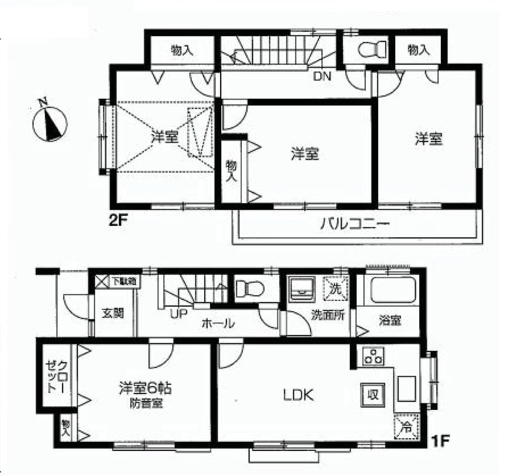 Floor plan. 28,900,000 yen, 4DK, Land area 100 sq m , Building area 82.61 sq m 1 Kaiyoshitsu 6 Pledge soundproof room