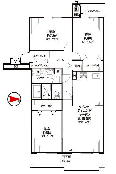 Floor plan. 3LDK, Price 16.8 million yen, Occupied area 82.41 sq m , Balcony area 10.59 sq m