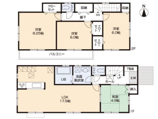 Floor plan. 45,800,000 yen, 4LDK, Land area 134.61 sq m , Building area 99.78 sq m floor plan