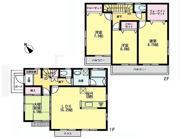 Floor plan. 39,500,000 yen, 4LDK, Land area 160.14 sq m , Building area 105.16 sq m